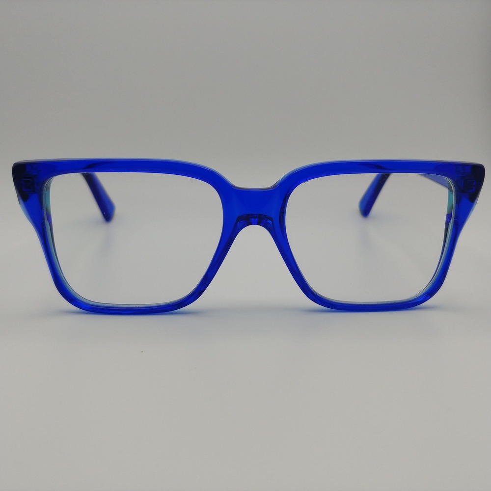Kirk and Kirk Frank K4 Eyeglasses Unisex 51-15 Blue Acrylic Square Frame France